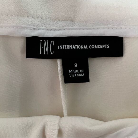 INC Pants High Rise Wide Leg Washed White Side Zipper 8 Women’s - Picture 14 of 16